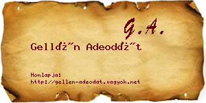 Gellén Adeodát névjegykártya
